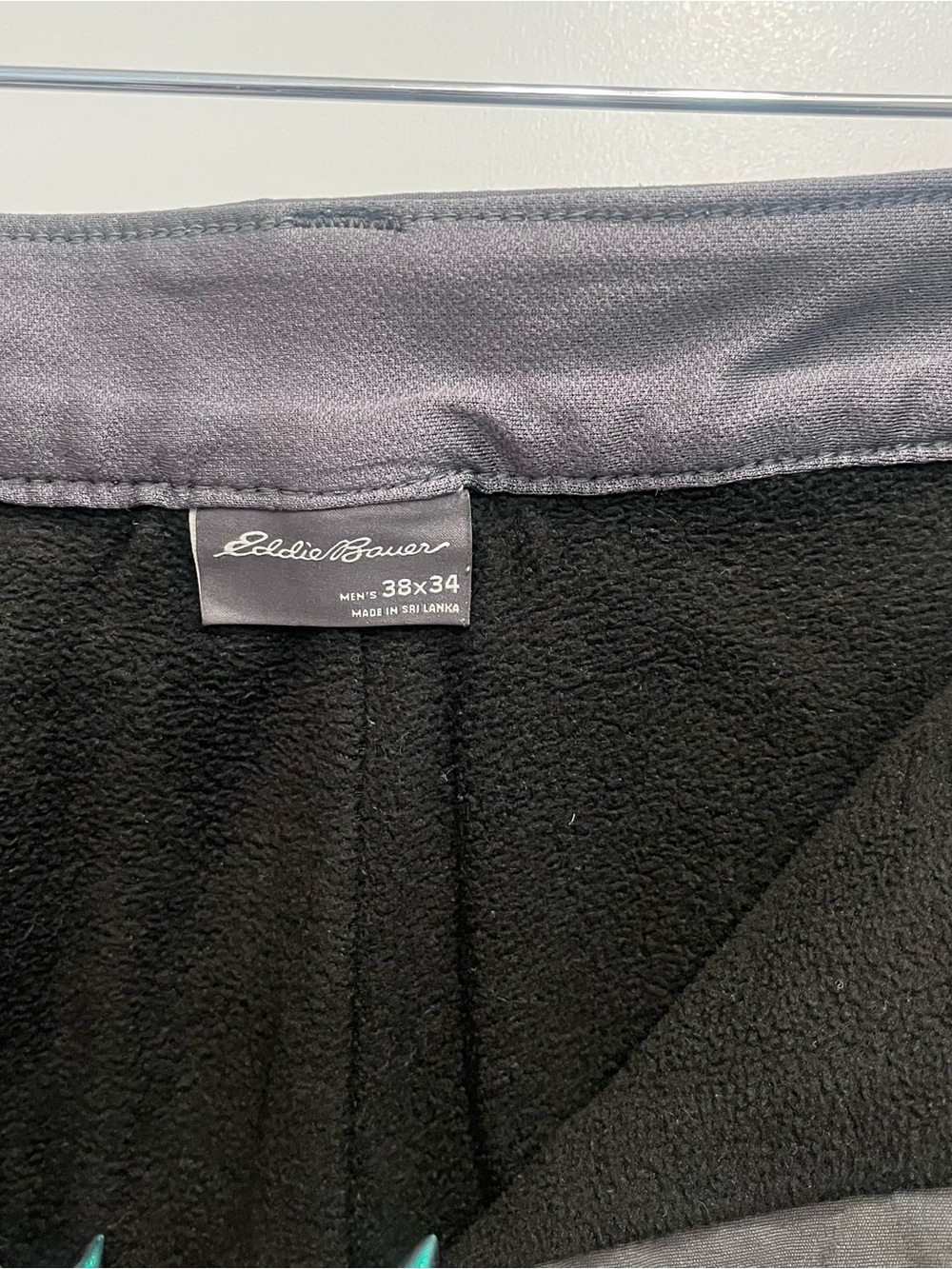 EDDIE BAUER MEN'S FLEECE LINED TECH Pants Classic Straight Leg Work Gray 38x34 - Picture 4 of 7